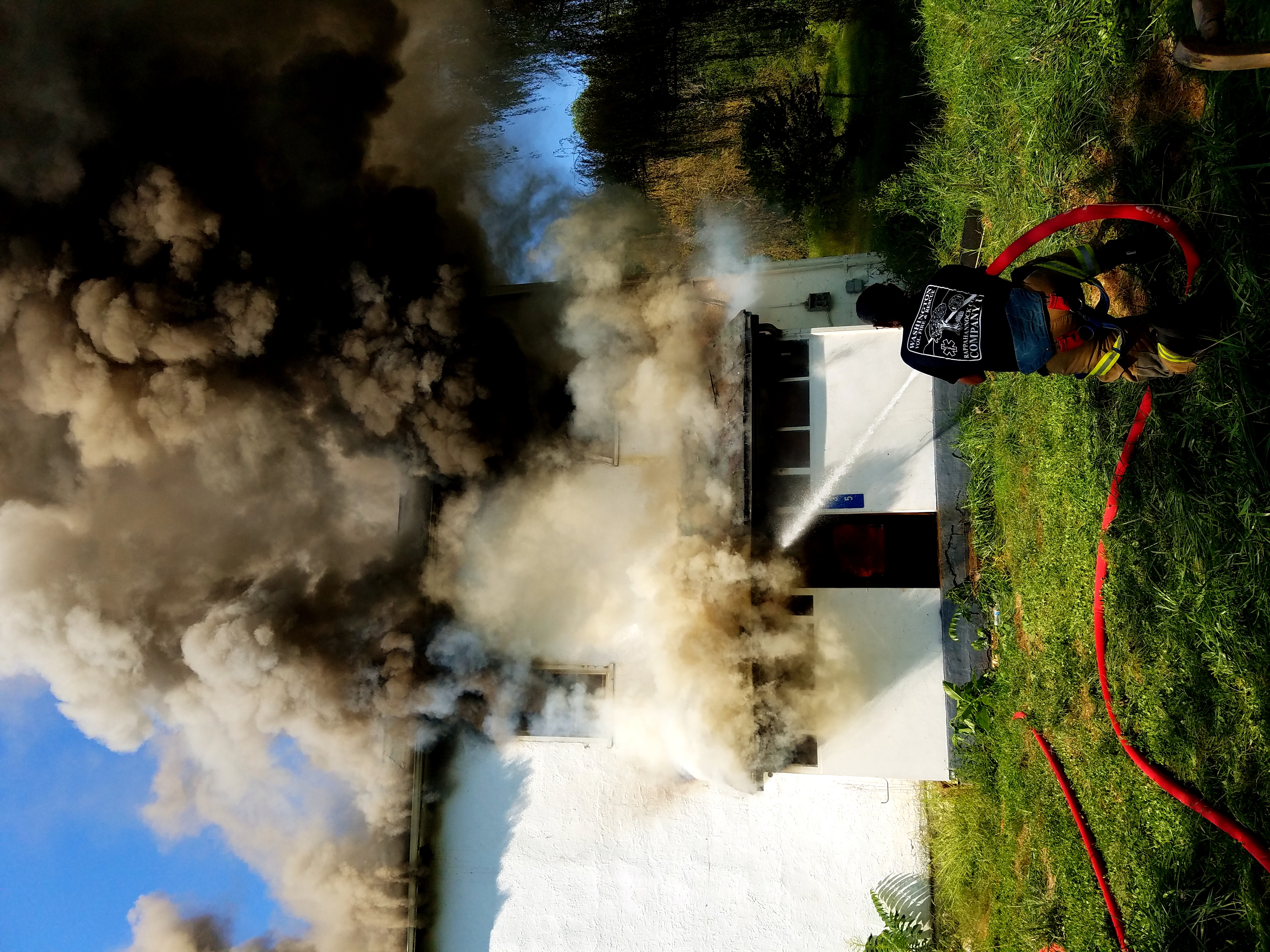 Fire Training Burning a House Washington Volunteer Fire and Rescue